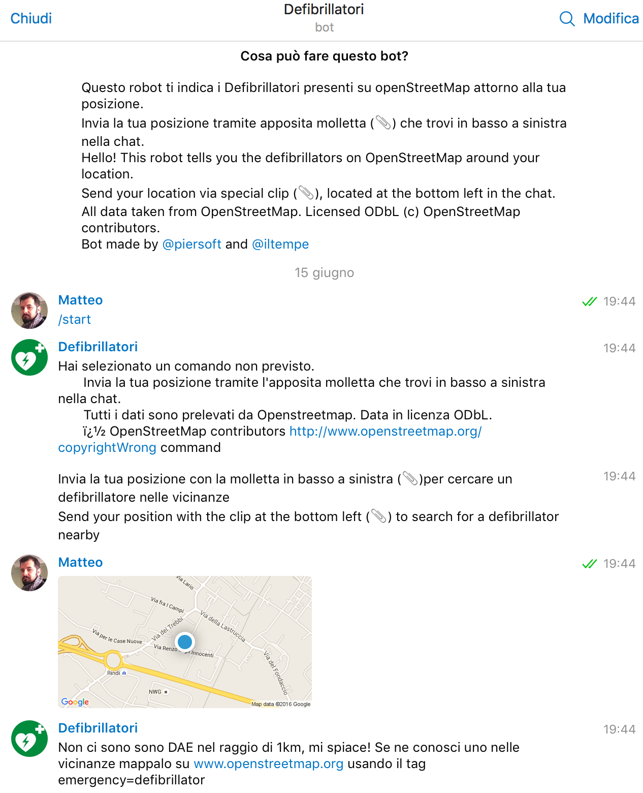 il bot per i defibrillatori