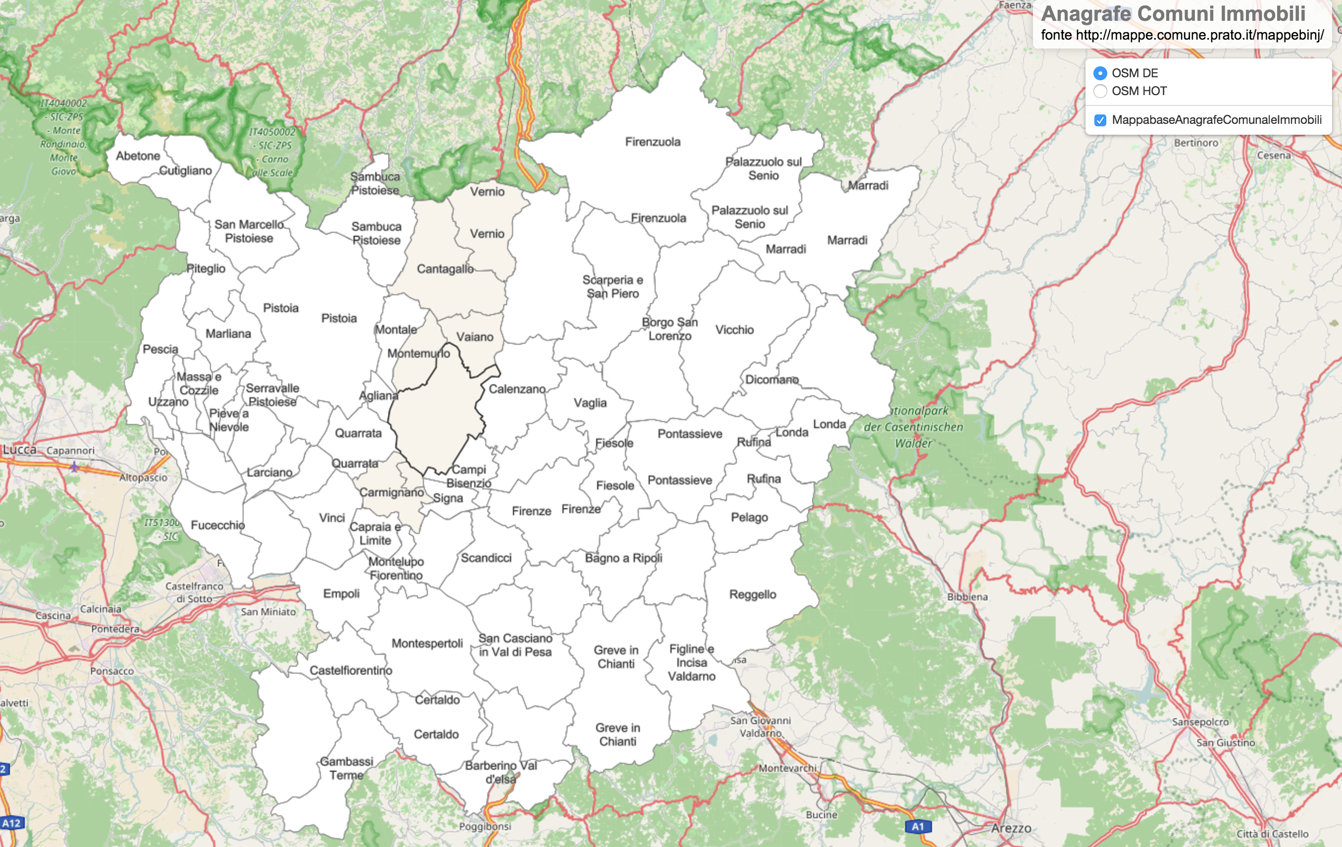 mappa "immagine" confini del catasto immobili